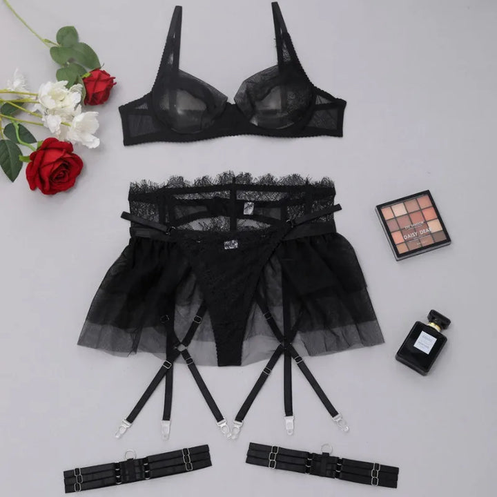 Sexy Steampunk Lingerie With Lace Ruffles gothic