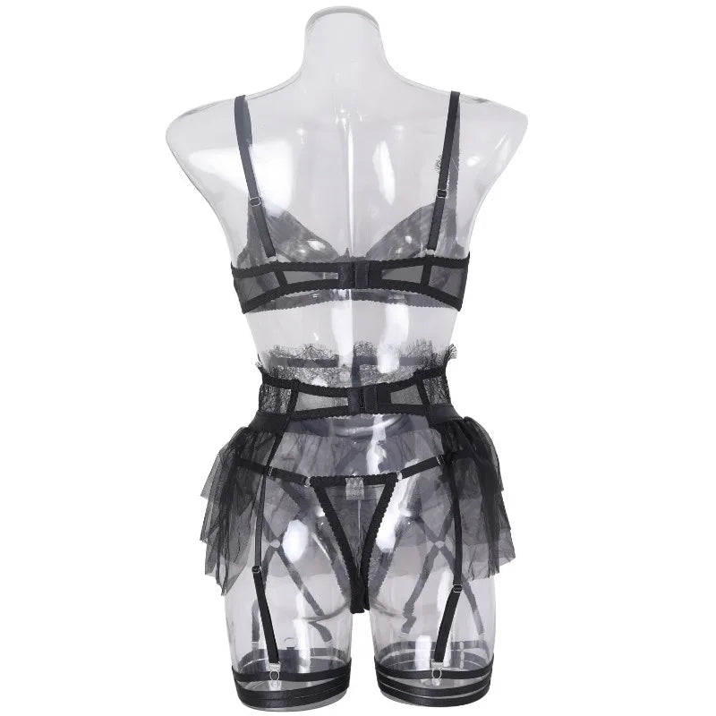 Sexy Steampunk Lingerie With Lace Ruffles refined