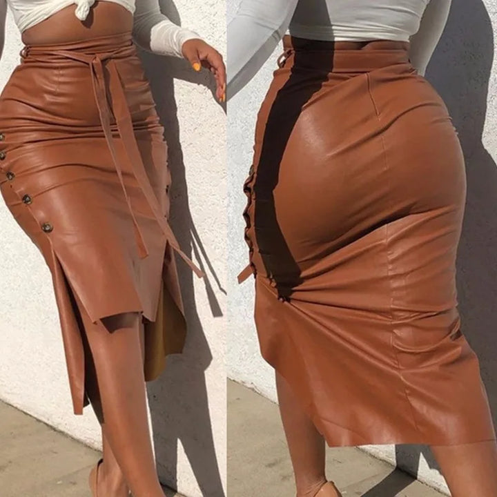 Sexy Steampunk Midi Skirt edgy