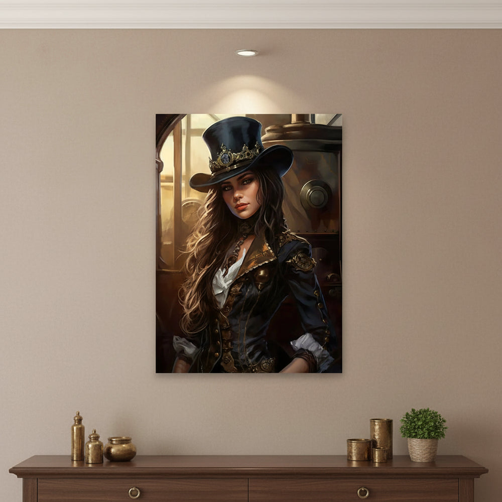 Sexy Woman Steampunk Wall Art Poster stylish