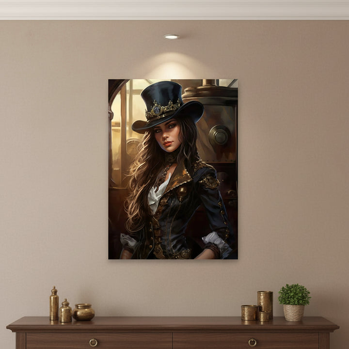 Sexy Woman Steampunk Wall Art Poster stylish