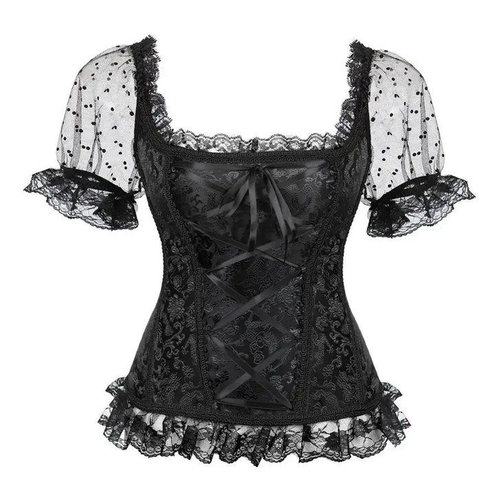 Short-Sleeved Steampunk Lolita Shirt Black