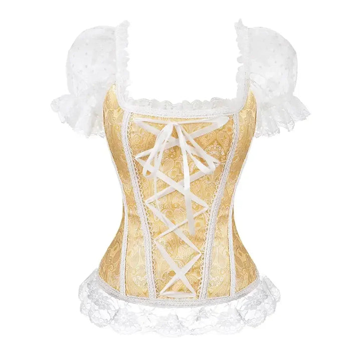 Short-Sleeved Steampunk Lolita Shirt  Gold