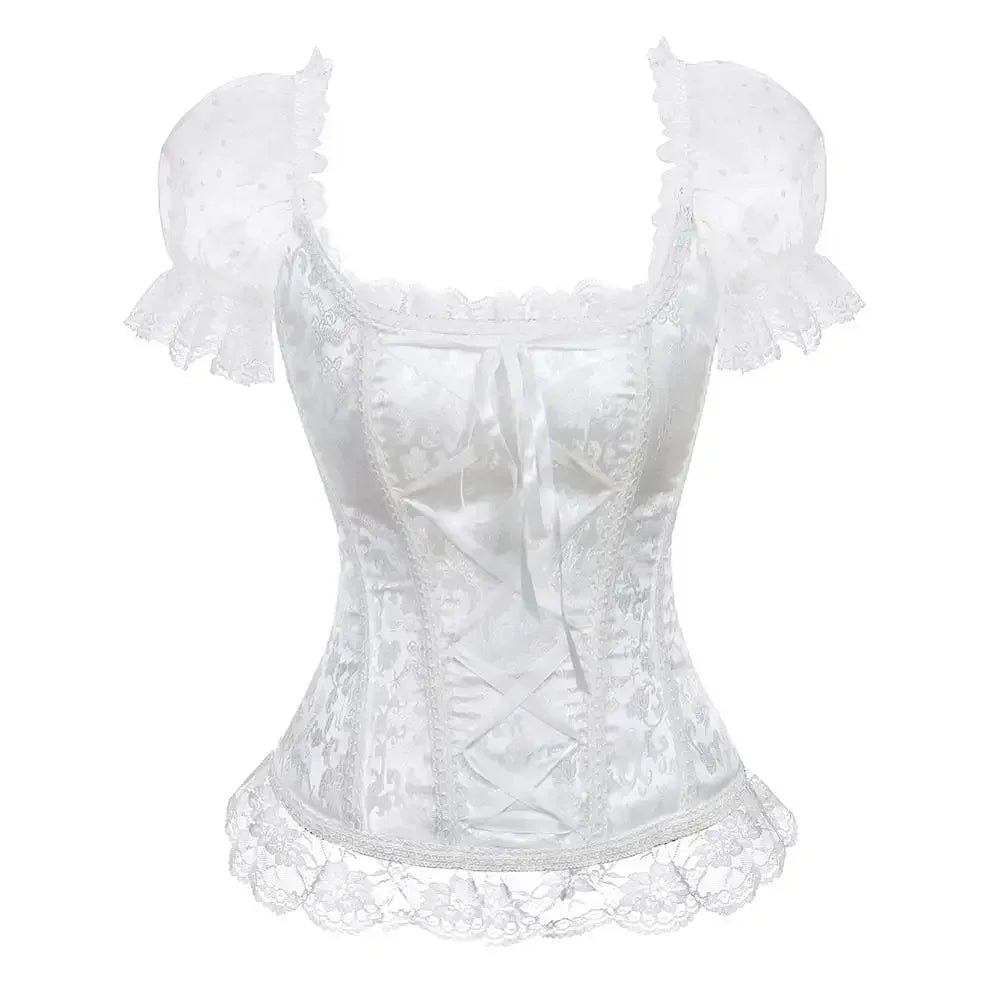 Short-Sleeved Steampunk Lolita Shirt White