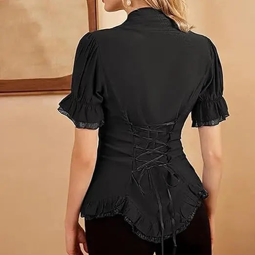 Short-Sleeved Steampunk Shirt Black