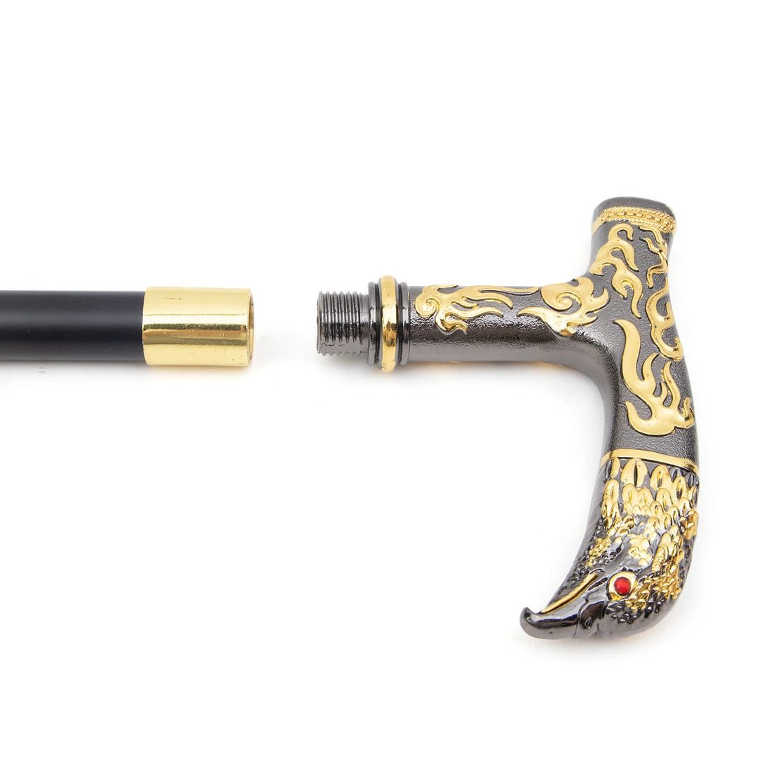 Silver And Gold Steampunk Eagle Cane vintage