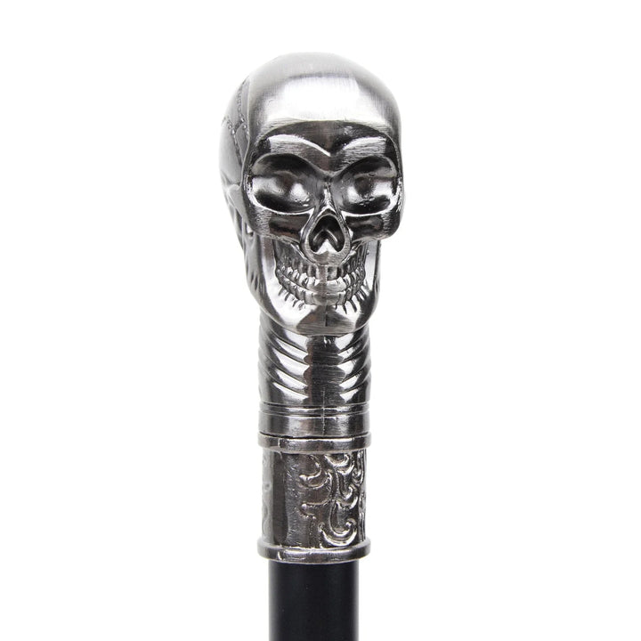 Silver Skull-Headed Steampunk Cane fashion