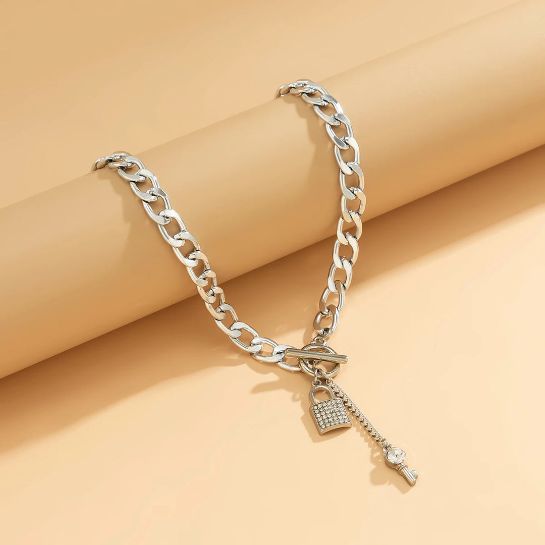 Silver Steampunk Bracelet With Padlock