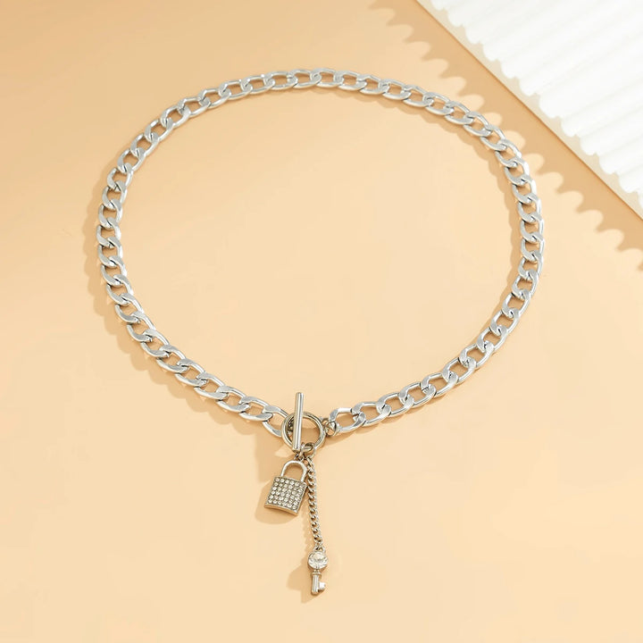 Silver Steampunk Bracelet With Padlock tendance