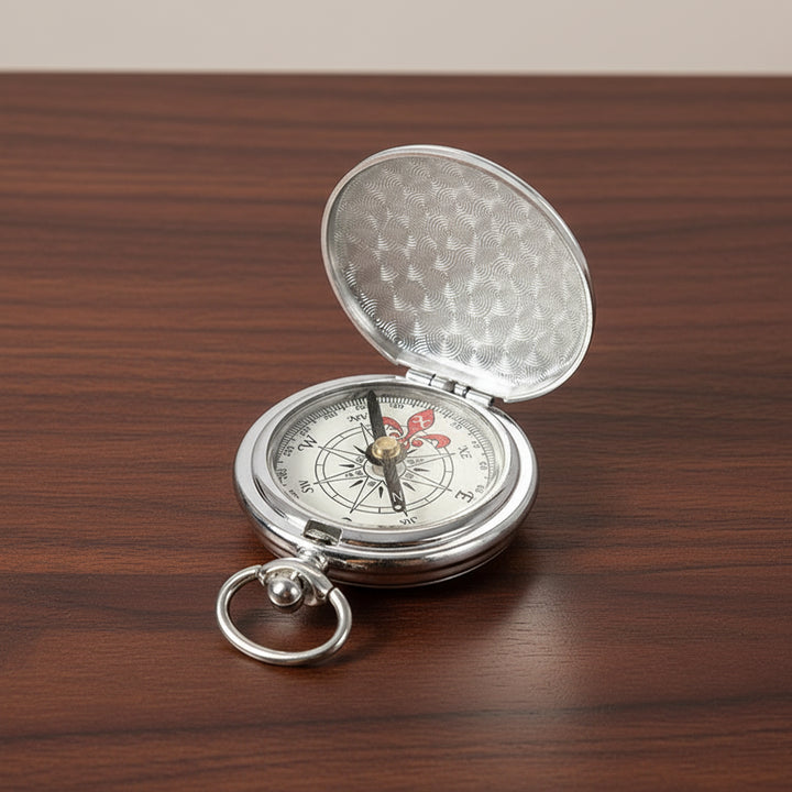Silver Steampunk Compass