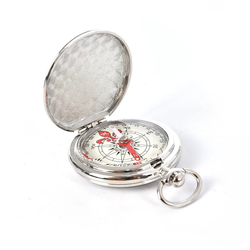 Silver Steampunk Compass chic