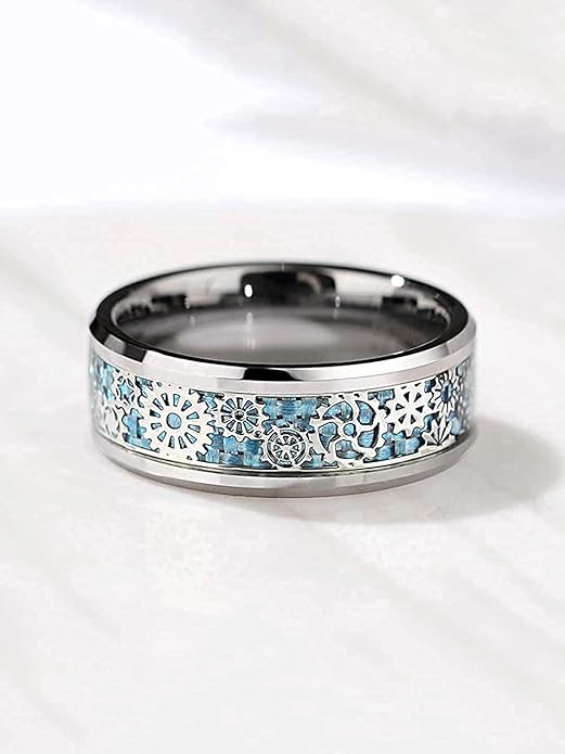 Silver Steampunk Ring With Gears chic
