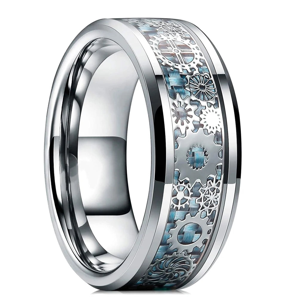 Silver Steampunk Ring With Gears vintage