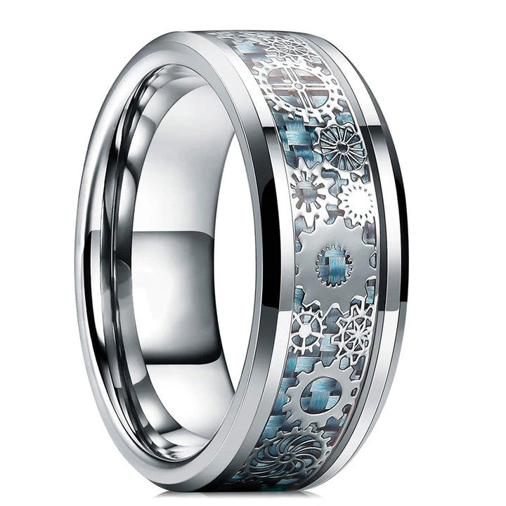 Silver Steampunk Ring With Gears vintage
