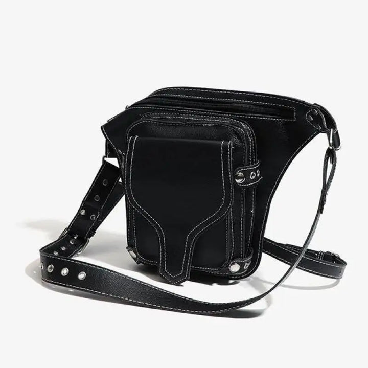Simple Black Steampunk Waist Bag tendance
