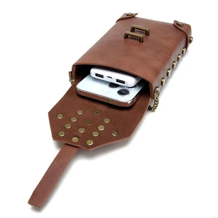 Sleek Brown Steampunk Shoulder Bag design