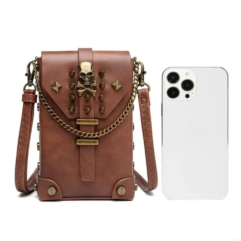 Sleek Brown Steampunk Shoulder Bag tendance