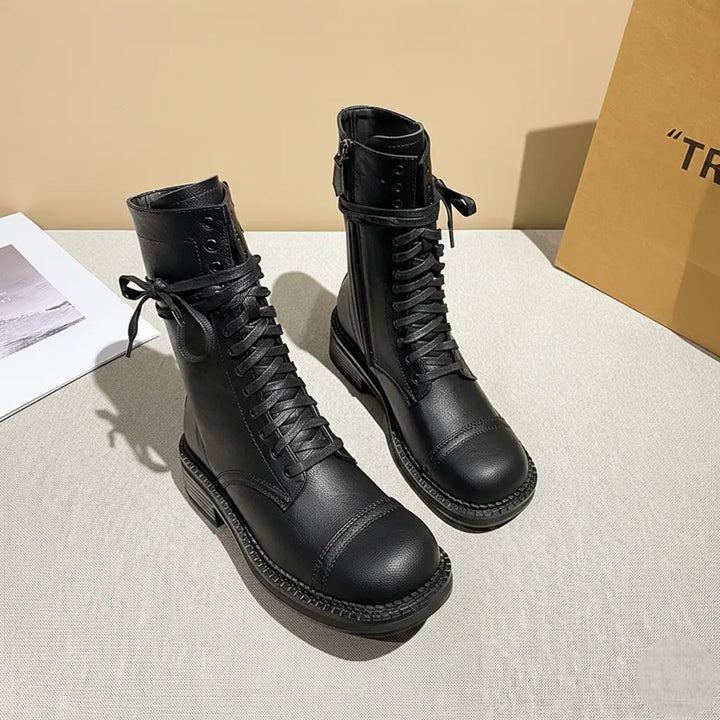 Sleek Flat Steampunk Ankle Boots