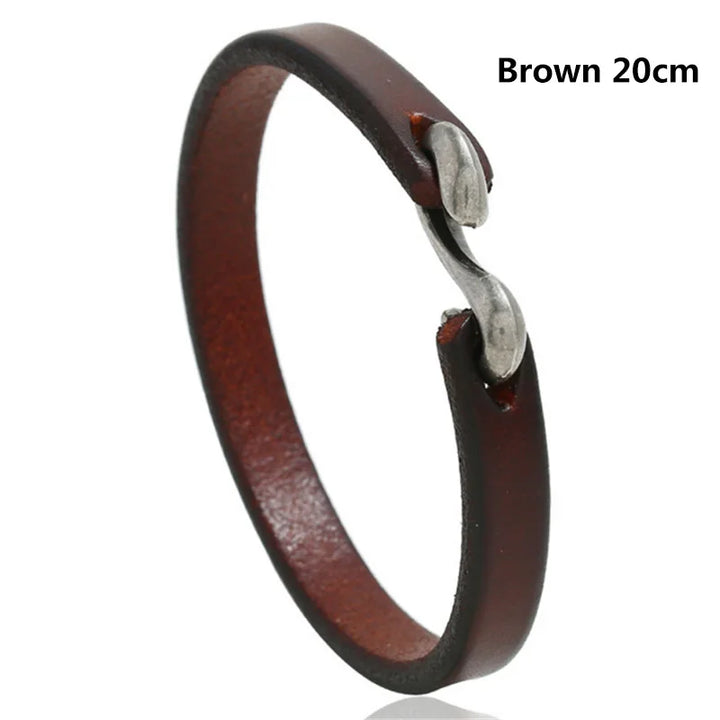 Sleek Leather Steampunk Bracelet eye-catching