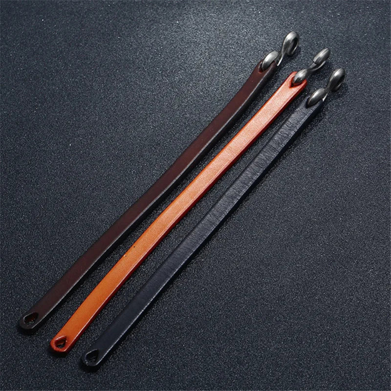 Sleek Leather Steampunk Bracelet modern
