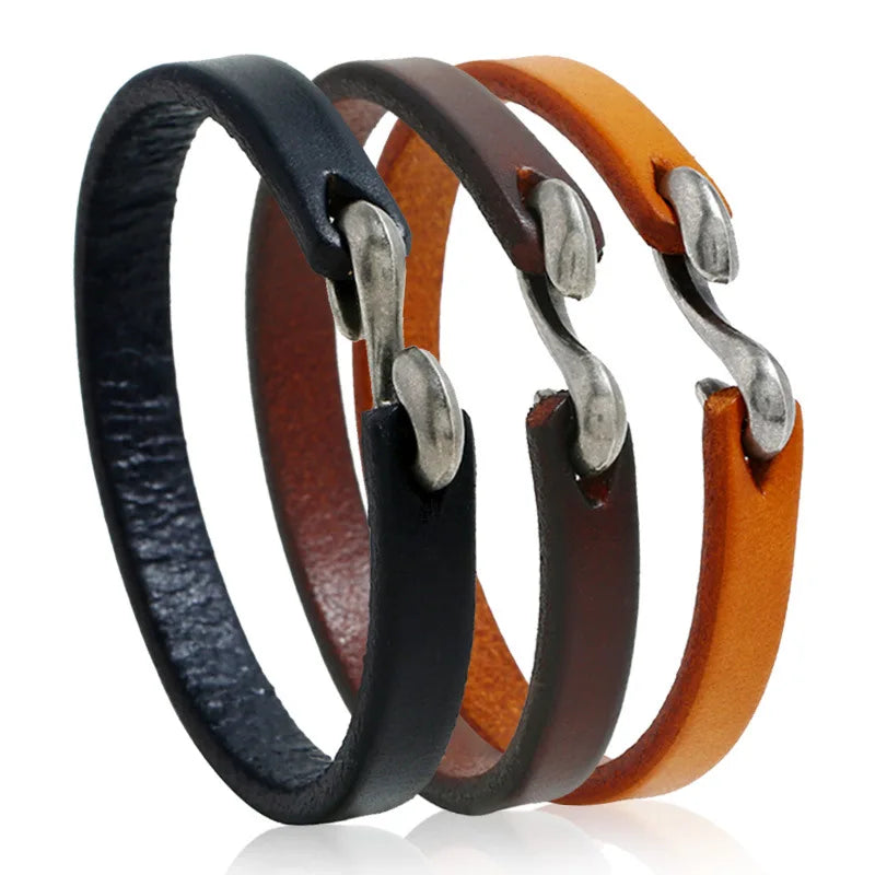 Sleek Leather Steampunk Bracelet refined
