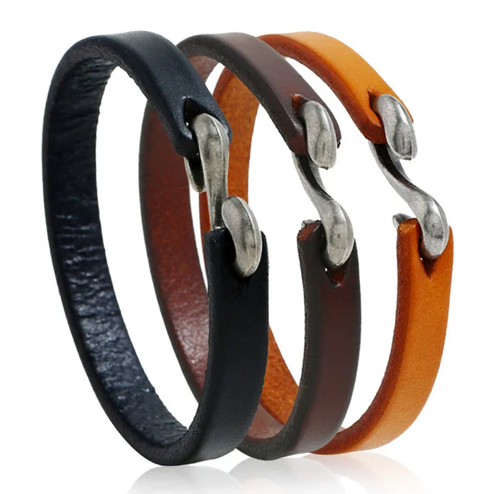 Sleek Leather Steampunk Bracelet refined