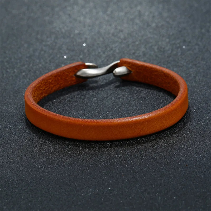 Sleek Leather Steampunk Bracelet stylish