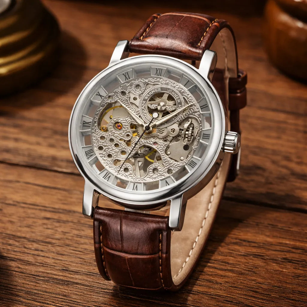 Sleek Men’s Automatic Steampunk Watch