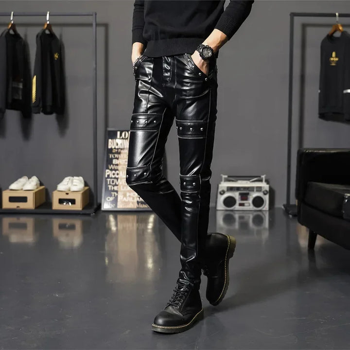 Slim-fit Steampunk Leather Pants Origina