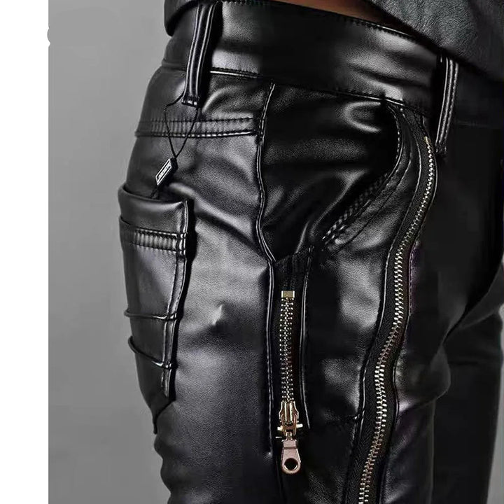 Slim-fit Steampunk Pants with Zippers bold