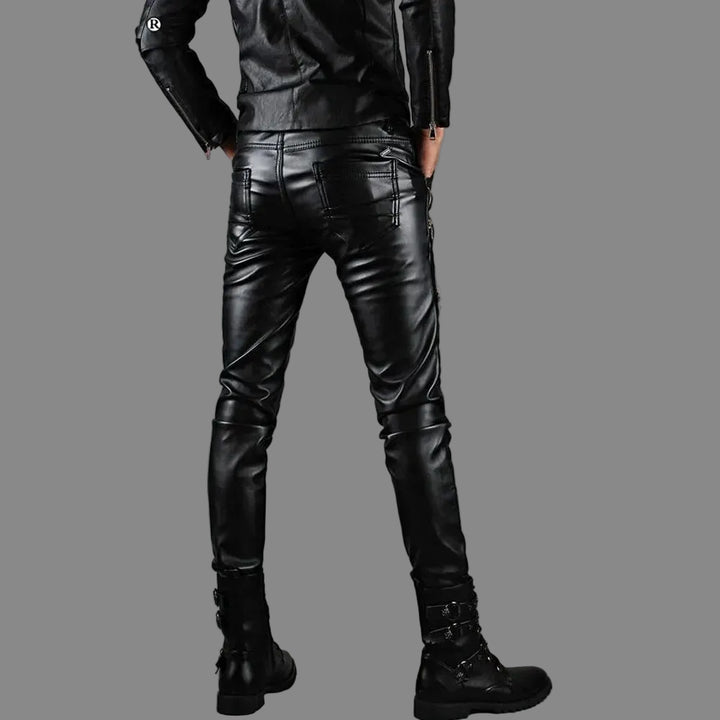 Slim-fit Steampunk Pants with Zippers vintage