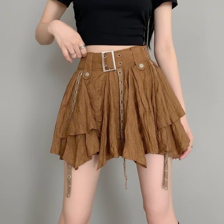 Small Irregular Steampunk Skirt With Straps