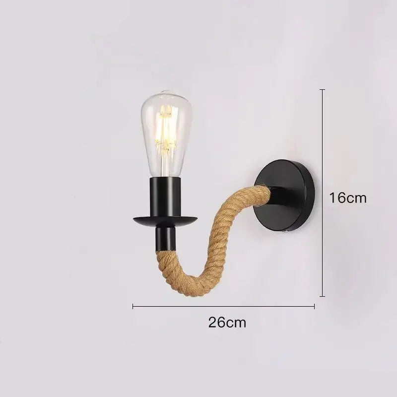 Small Minimalist Steampunk Wall Lamp with a Cord Measurement
