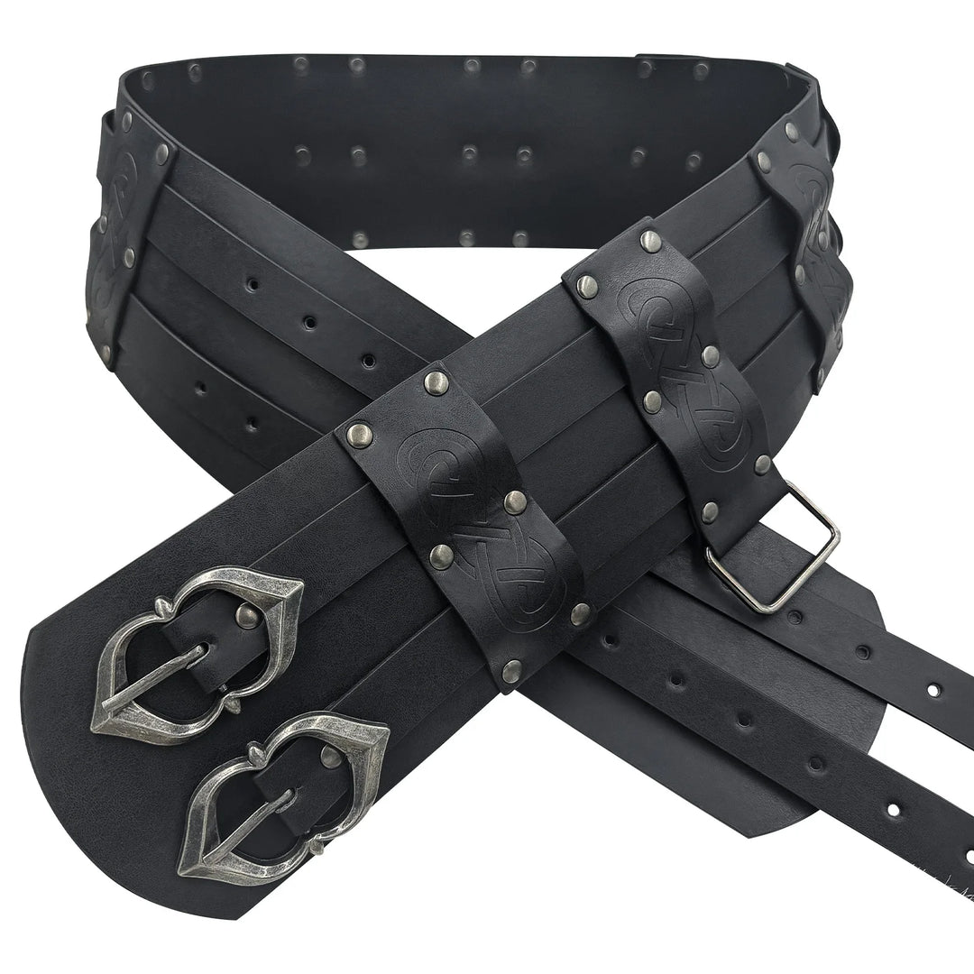Steampunk-Style Medieval Belt Double Buckles  Knight