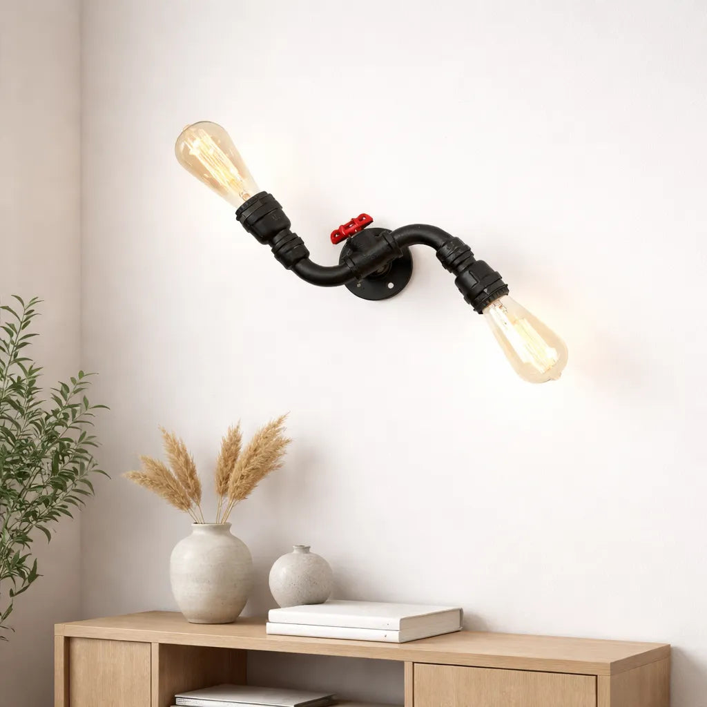 Steampunk-style Water Pipe Lamp