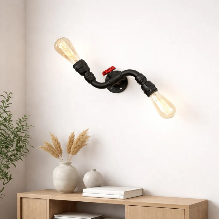 Steampunk-style Water Pipe Lamp