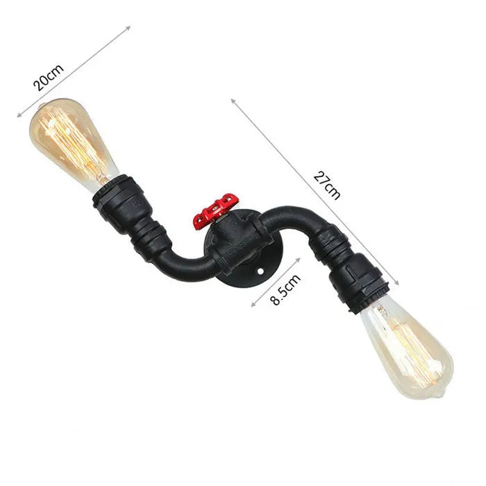 Steampunk-style Water Pipe Lamp Measurement