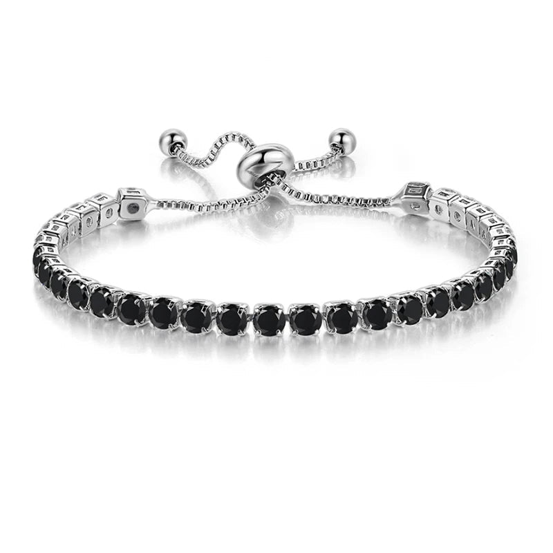 Steampunk Adjustable Zircon Bracelet white gold