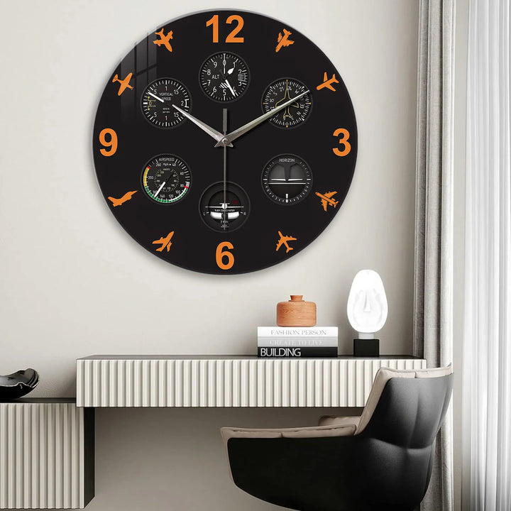 Steampunk Aircraft Dashboard Clock Design