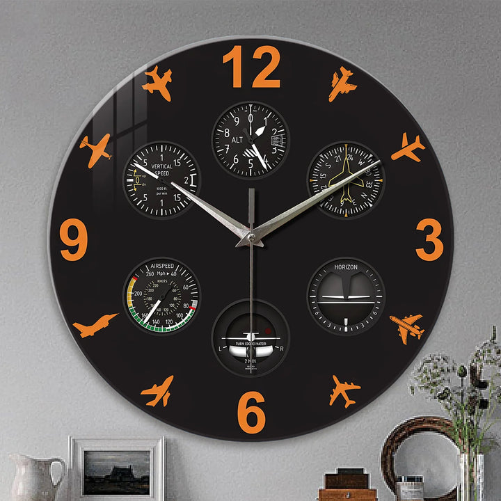 Steampunk Aircraft Dashboard Clock Style