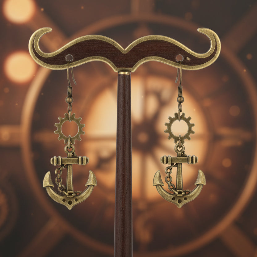 Steampunk Anchor Earrings