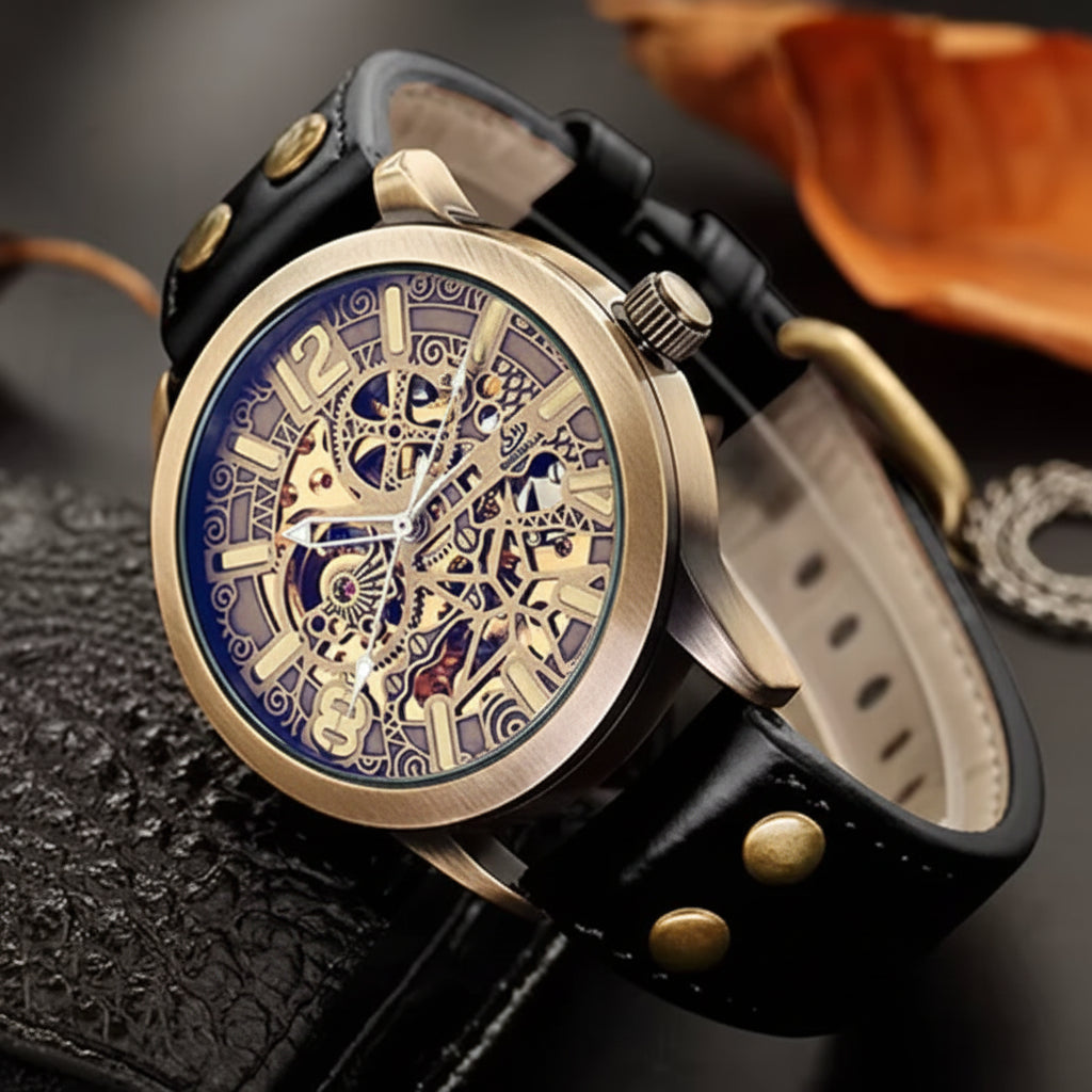Steampunk Automatic Wind Wristwatch Design
