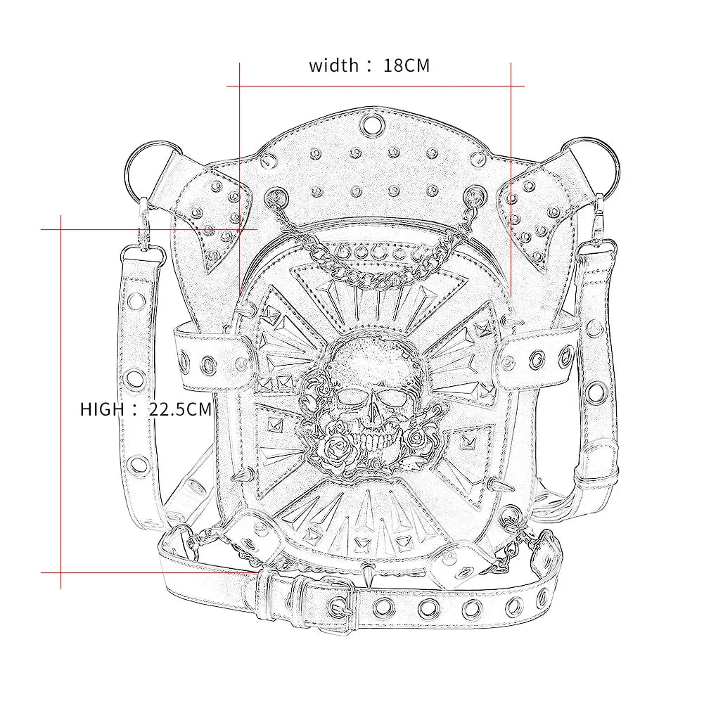 Steampunk Bag Skull Gothic Design black