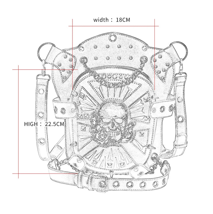 Steampunk Bag Skull Gothic Design black