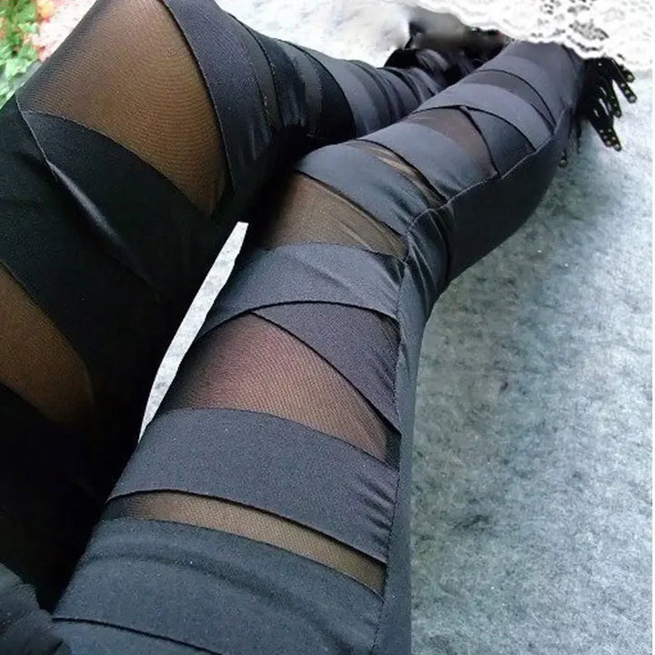 Steampunk Bandage Leggings Black