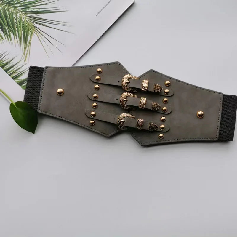 Steampunk Belt With Three Buckles