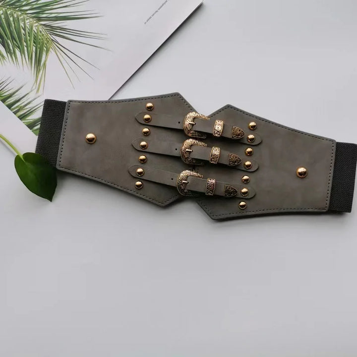 Steampunk Belt With Three Buckles