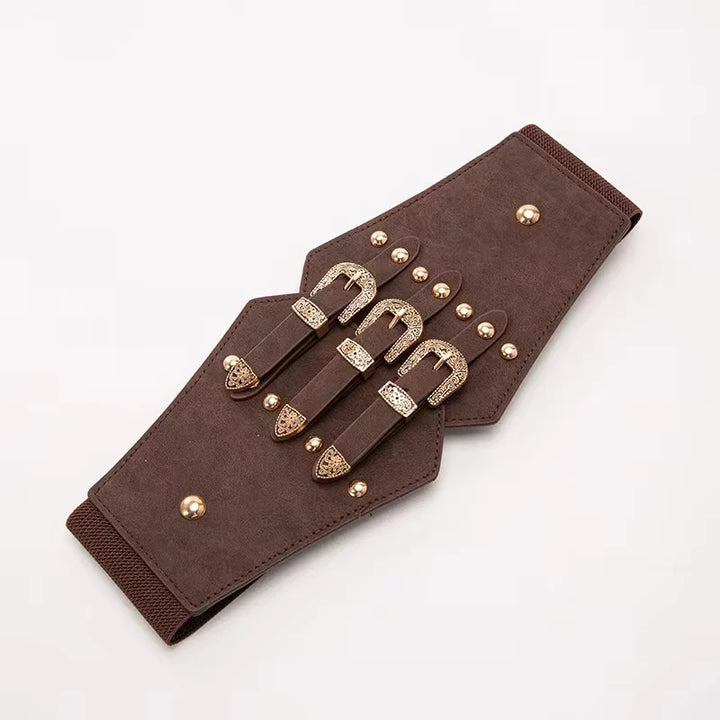 Steampunk Belt With Three Buckles elegant