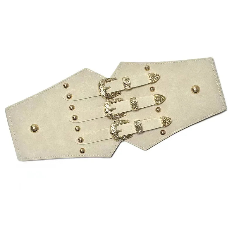 Steampunk Belt With Three Buckles tendance