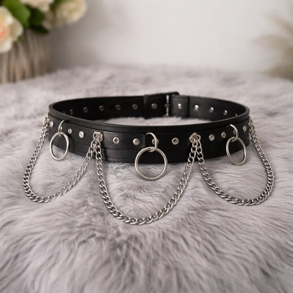 Steampunk Belt with Buckles and Chains